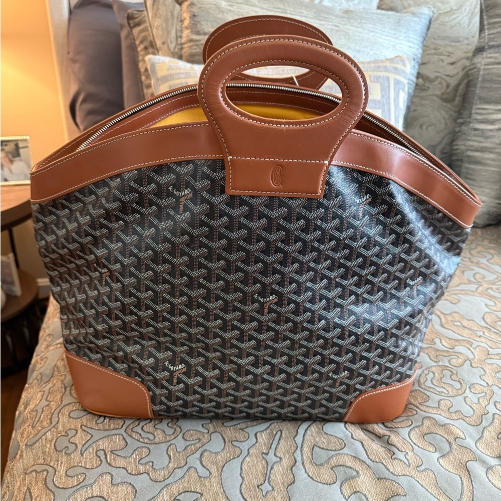 Goyard Black and Brown Duffel Bag Sac De Voyage